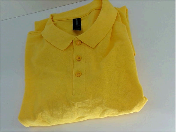 Gildan Mens Short Sleeve Polo Shirt Color Yellow Size Small