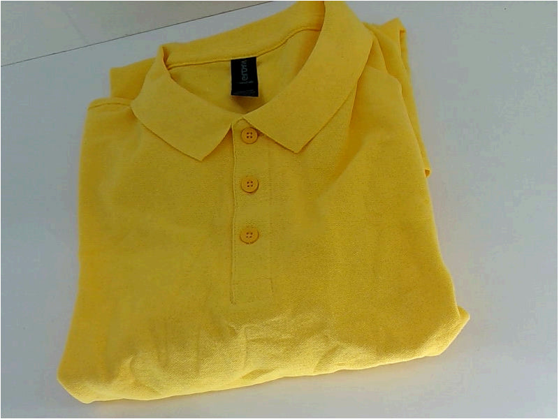 Gildan Mens Short Sleeve Polo Shirt Color Yellow Size Small