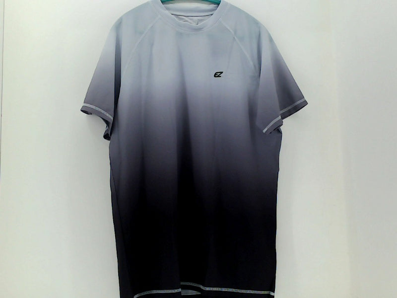 EZRUN Men's Short Sleeve Grey Gradient Swim Shirt XLarge