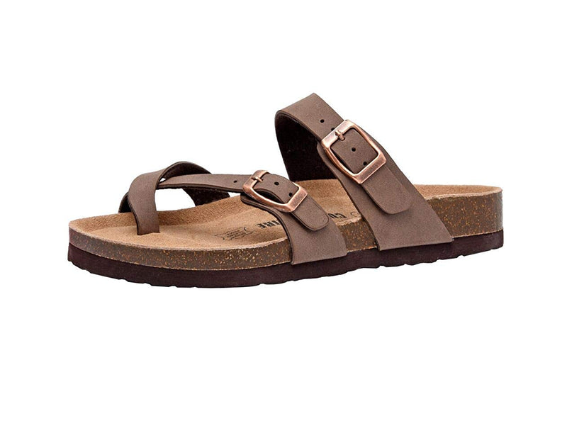 Cushionaire Women's Luna Cork Footbed Sandal With +Comfort, Size 7.5