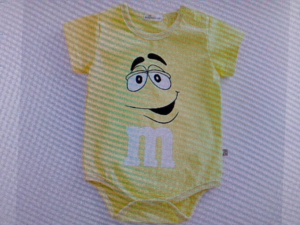 Yellow Baby Boy Bodysuit with M Cartoon - Small