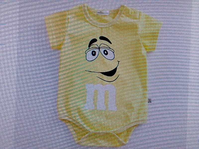 Yellow Baby Boy Bodysuit with M Cartoon - Small