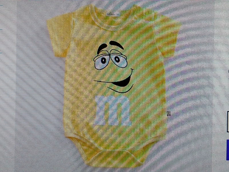 Yellow Baby Boy Bodysuit with M Cartoon - Small