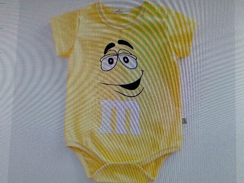 Yellow Baby Boy Bodysuit with M Cartoon - Small