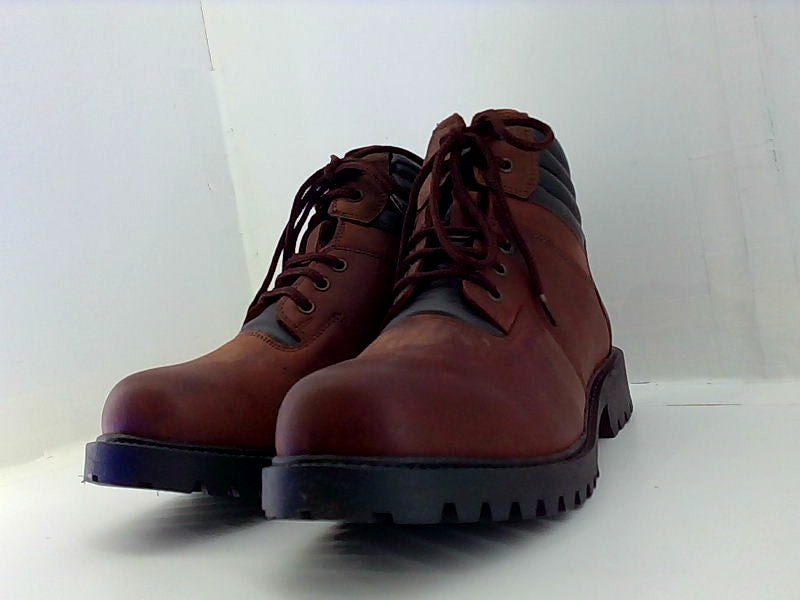 Men's Brown Leather Lace-Up Work Boots - Size 10.5