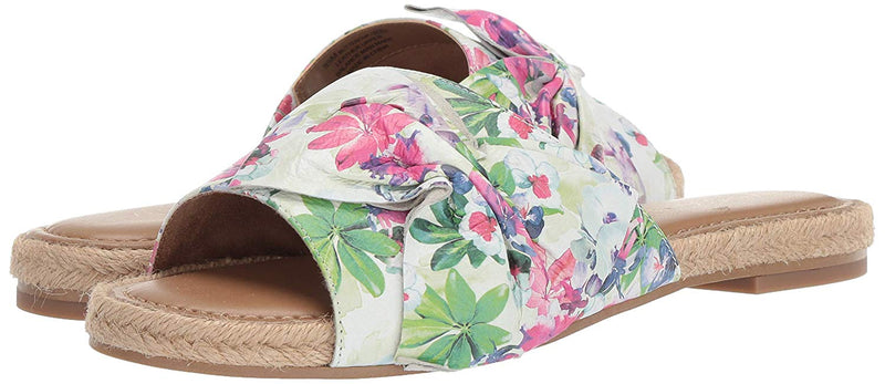 Aerosoles Women's Buttercup Slide Sandal Color White Floral Size 8 Pair of Shoes