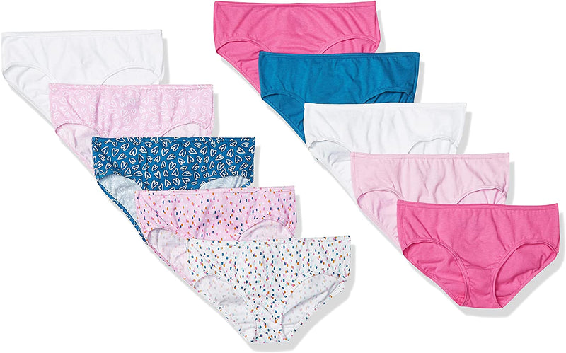 Fruit of the Loom Little Girls Assorted Hipster Panties Size 12 Pack of 10