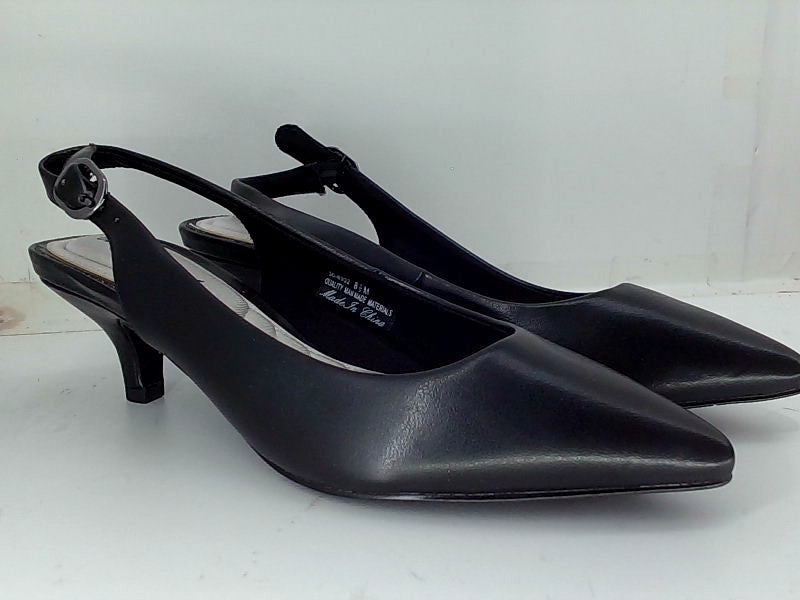 Easy Street Women's Black Slingback Open Toe Heels Size 8.5