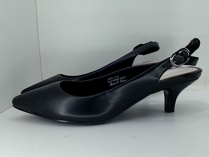 Easy Street Women's Black Slingback Open Toe Heels Size 8.5