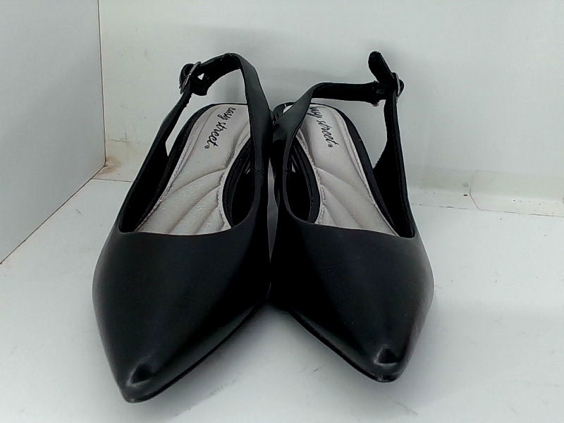 Easy Street Women's Black Slingback Open Toe Heels Size 8.5