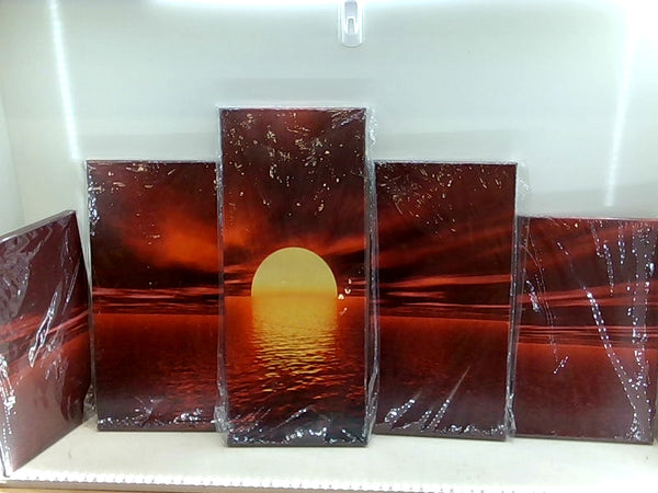 Sunset Ocean Canvas Wall Art Set