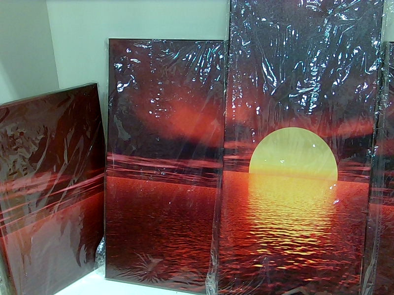 Sunset Ocean Canvas Wall Art Set