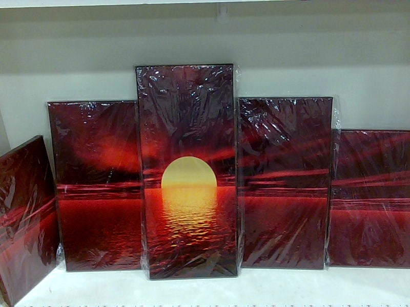 Sunset Ocean Canvas Wall Art Set