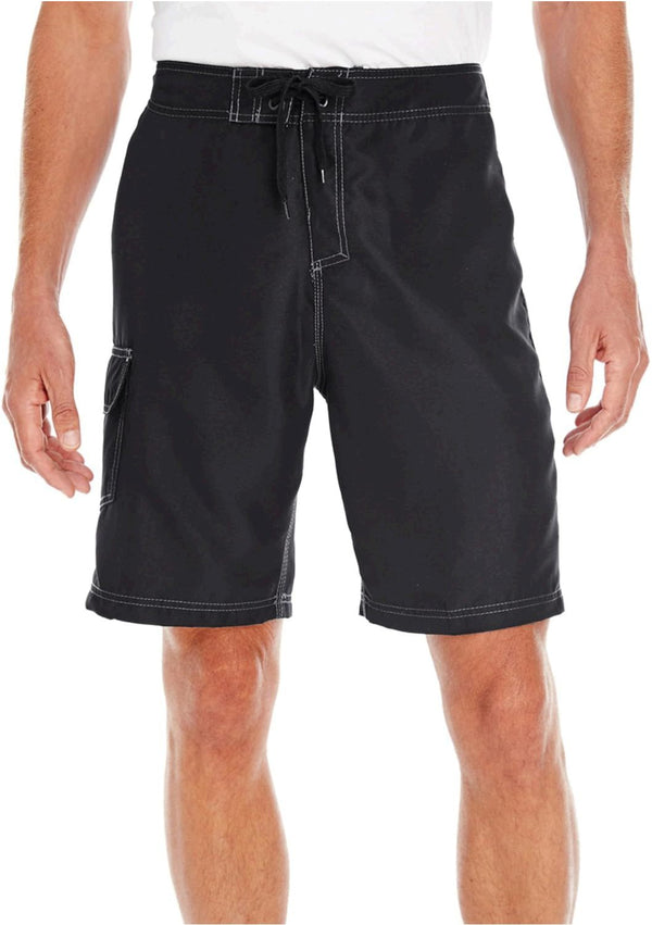 Burnside Mens Solid Board Shorts 9301 36 Black Color Black Size 36