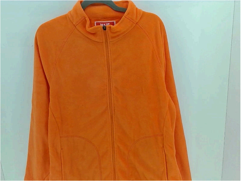 Team 365 Womens Sweater Regular Zipper Casual Jacket Color Orange Size Large