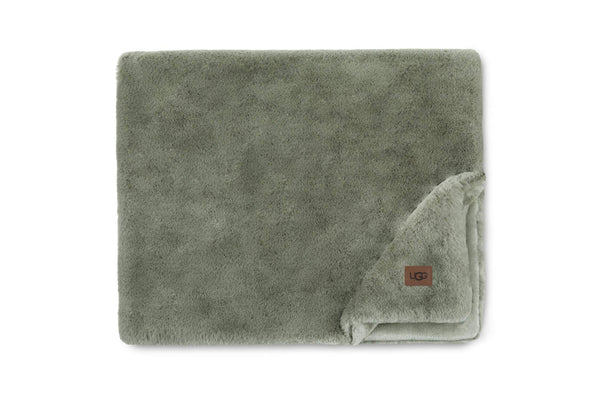 UGG Euphoria Plush Reversible Throw Blanket 70x50 Eucalyptus