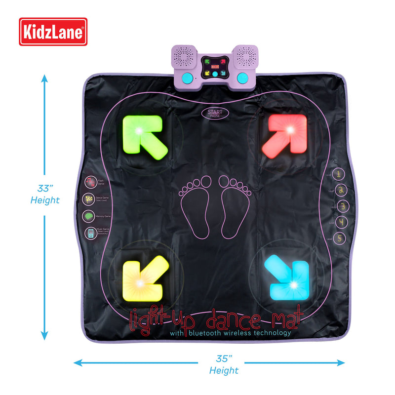 Kidzlane Light-Up Dance Mat with Bluetooth & Built In Music Large