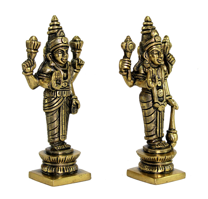 Esplanade 5 Brass Lakshmi Narayan Pair Vishnu & Laxmi Idol Statue for Pooja