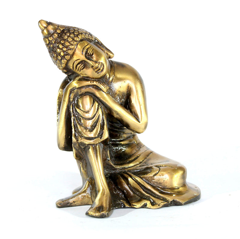 eSplanade Brass Buddha - Meditating Buddha - Showpiece | Home Decor | Brass Metal Idol Statue Figurine Murti (Buddha Resting Big)