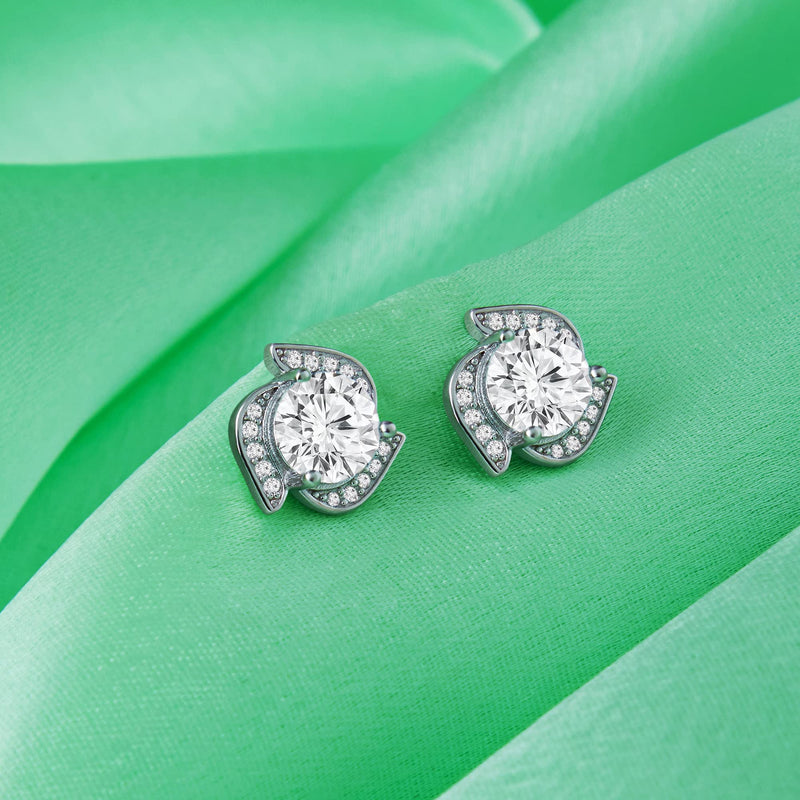 Giva 925 Sterling Silver Hypoallergenic Zircon Shimmer Studs Earrings