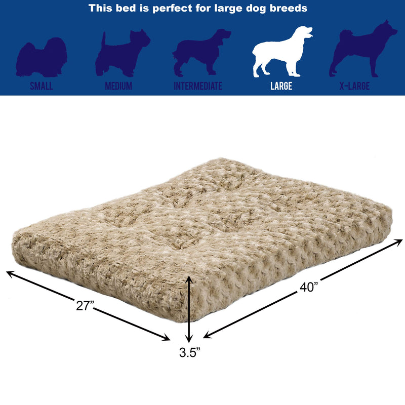 Mocha Ombré Plush Dog Bed for Crates 40.6" x 24.8" x 3.4"