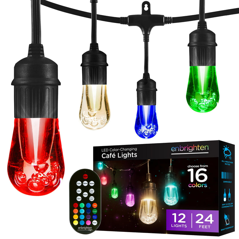 Enbrighten Cafe Seasons LED String Lights with Remote 48ft