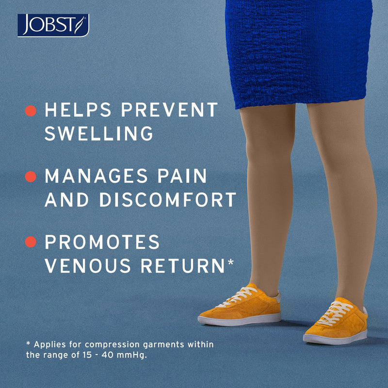 Jobst Relief Waist High Compression Stockings 20 to 30mmhg Open Toe Black Small