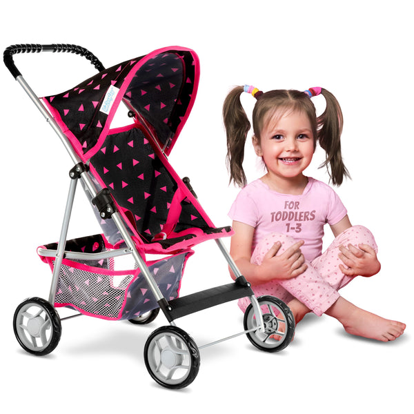 Kinderplay Baby Doll Stroller with Black Triangle Design