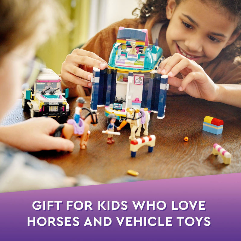 LEGO Friends Horse Show Trailer Playset with Horses & Car