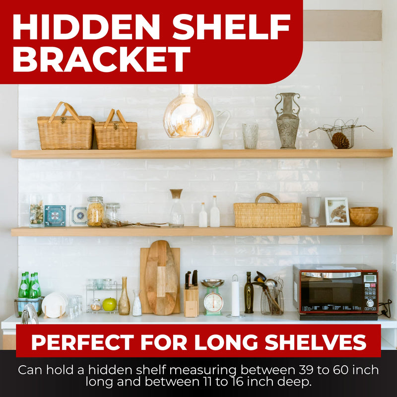 Heavy Duty 38-Inch Floating Shelf Brackets Set