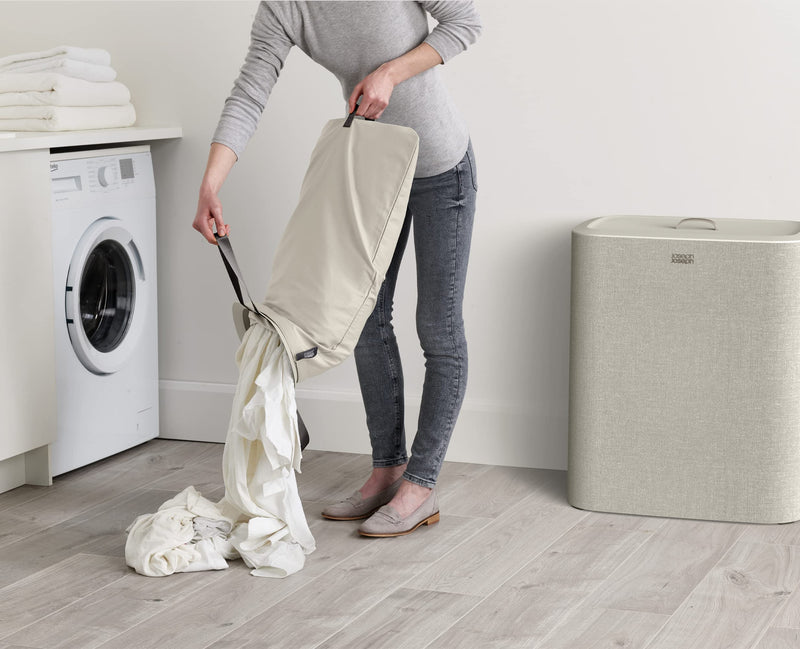 90L Triple Compartment Laundry Hamper with Removable Bags