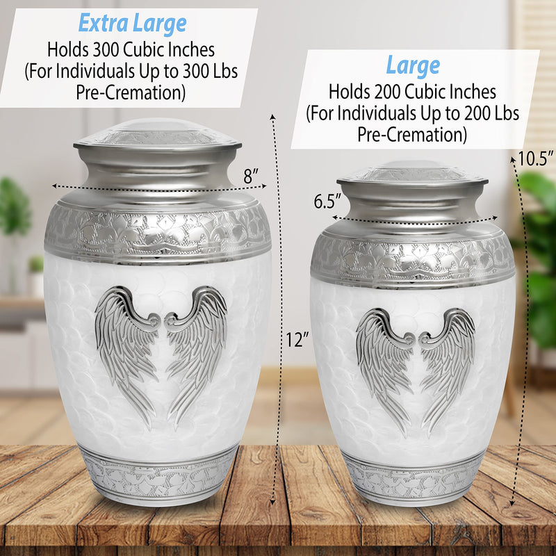 Extra Large White Cremation Urn for Adult Male up to 300 lbs Decorative Restaall