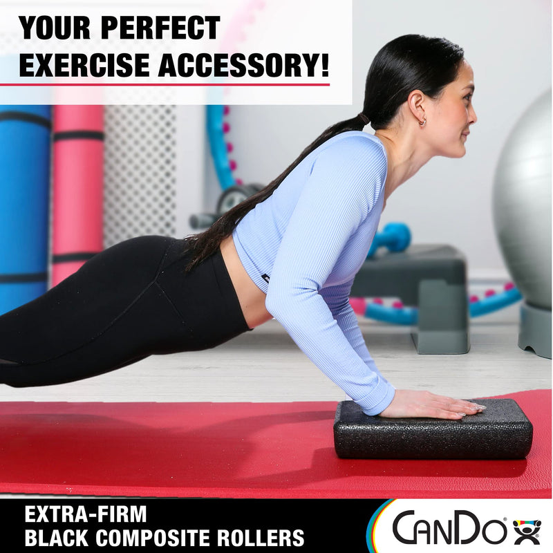 Cando High-Density Half-Round Foam Roller 6" x 36" Black