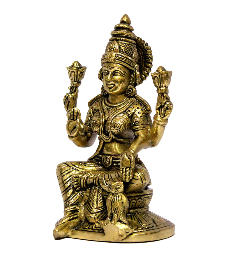 Esplanade Brass Lakshmi Goddess Murti 6.75 Statue Pooja Idol Golden Home Decor