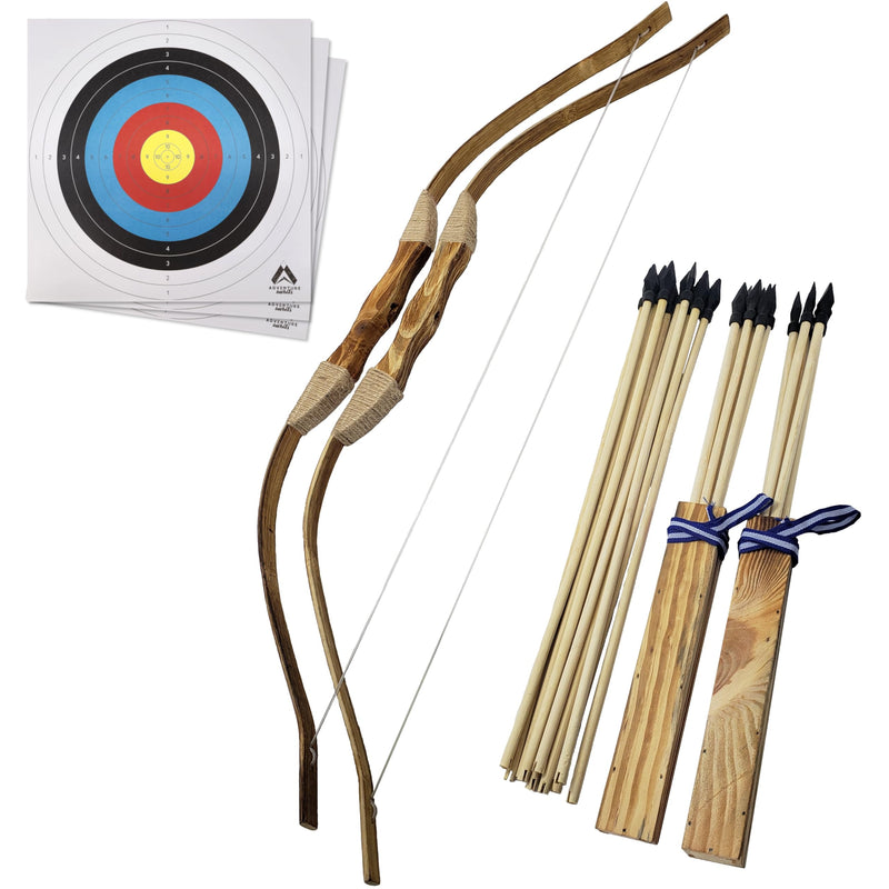 Wooden Bow and Arrow Set for Kids with Quivers and Arrows