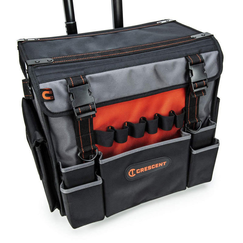 Crescent 18-Inch Professional Rolling Tool Bag, Orange