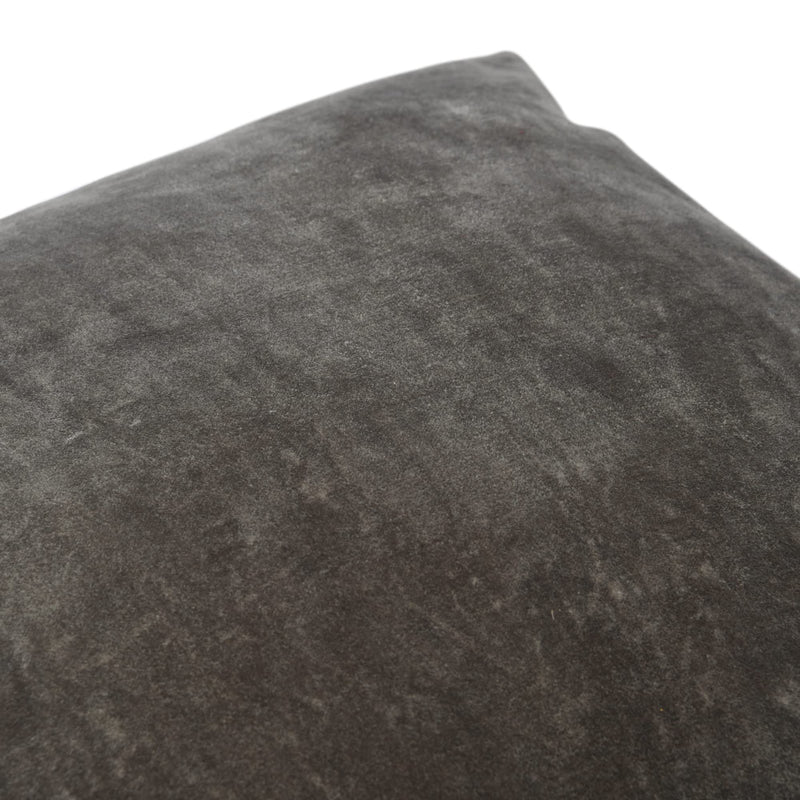 20" Square Charcoal Velvet Pillow Cover