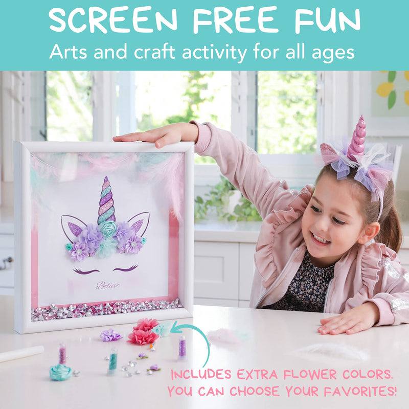 Amitié Lane DIY Unicorn Picture Craft Kit - Gifts for Girls - Create Your Own Wall Art Bedroom Decor with This Arts & Crafts Kit for Kids - Girls Toys and Birthday Gifts with Unicorns