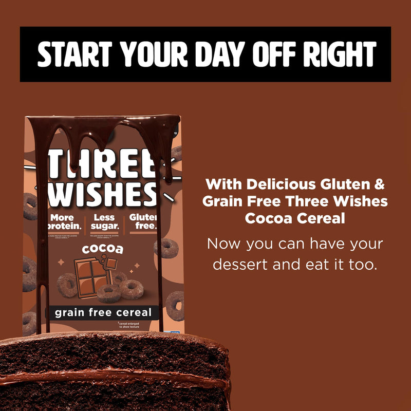 Three Wishes Cocoa Vegan Cereal - 8.6 oz Pack, Gluten-Free