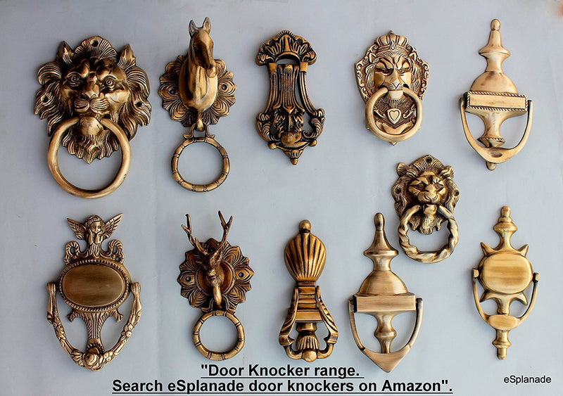 Esplanade Brass Door Knockers Horse Rabbit Reindeer Elephant Buddha Gate Decor