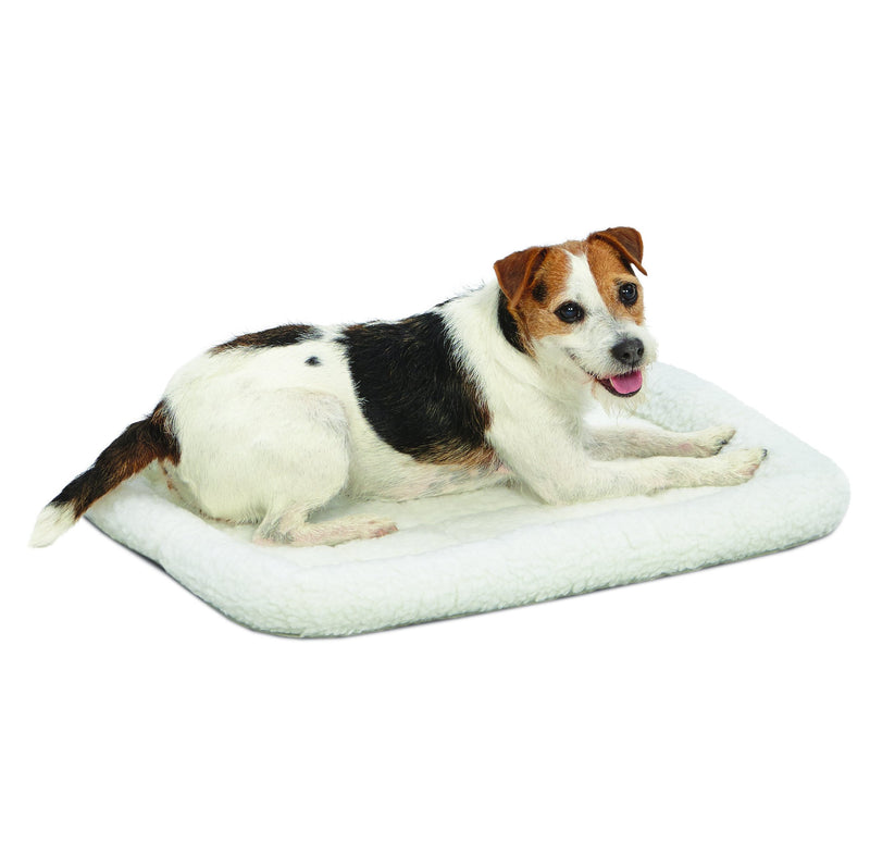 White Fleece Pet Bed for 24-Inch Dog Crate