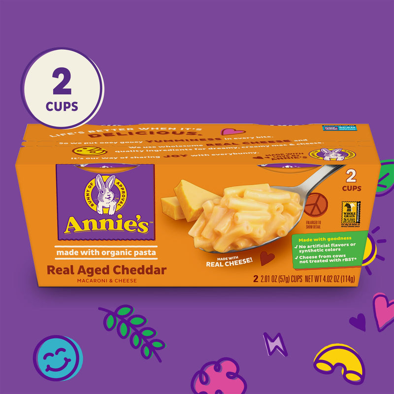 Annie's Real Aged Cheddar Mac and Cheese Cups 2 Ct 4.02 Oz