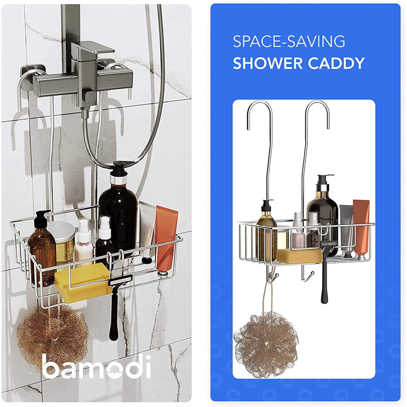 Bamodi Shower Caddy Hanging Stainless Steel Rustproof Bathroom 15.7x9.8x5 Inches