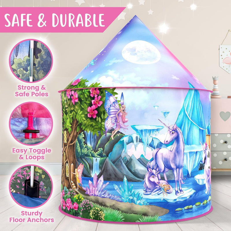 My Rainbow Sparkle Play Tent with Magical Unicorn Sounds for Kids