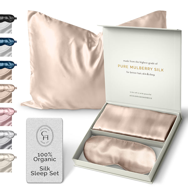 Colorado Home Co Silk Pillowcase Set Nude Champagne Queen Size