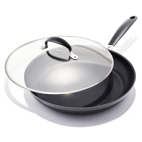 12-Inch OXO Good Grips Skillet with Lid, Nonstick Coating, Black