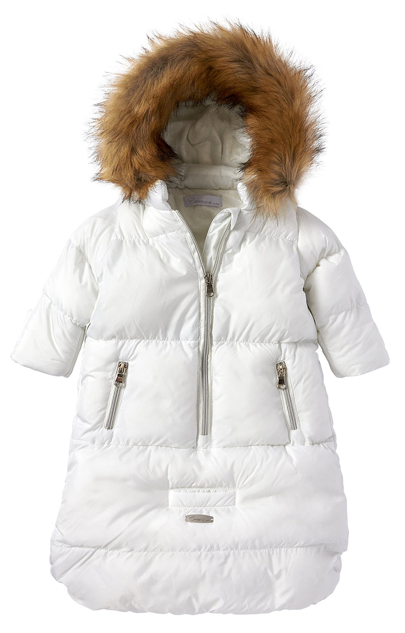 Infant Snowsuit Bunting with Fur Trim - Size 0-6 Months