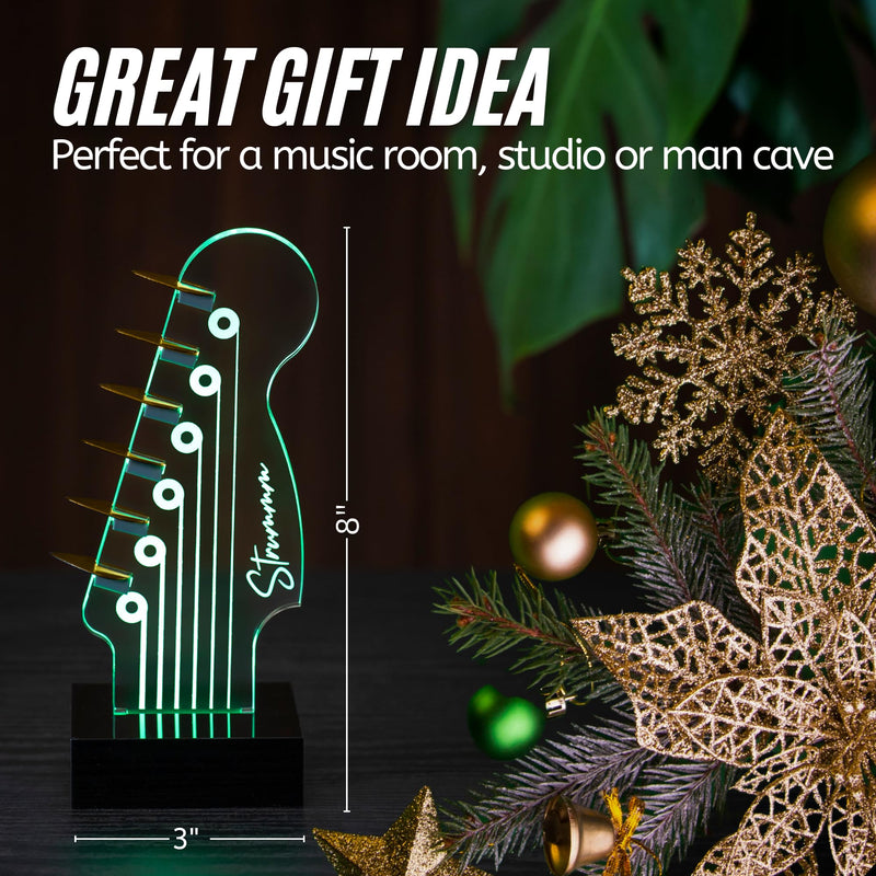 LED Color-Changing Guitar Pick Holder with 7-Color Display