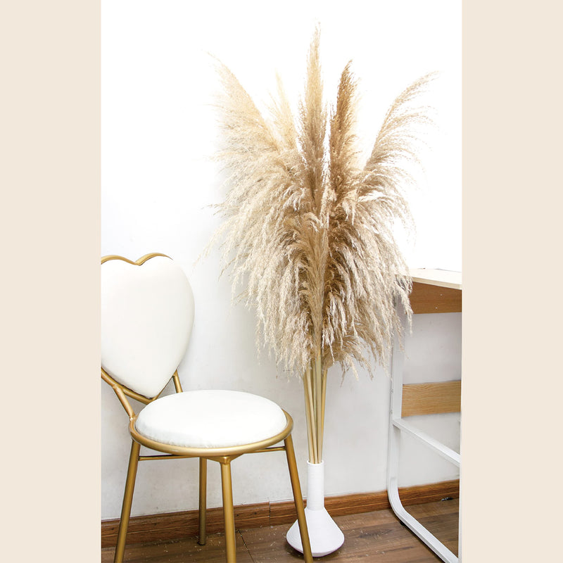 46-Inch Natural Dried Pampas Grass - Boho Decor, 8 Stems Bundle