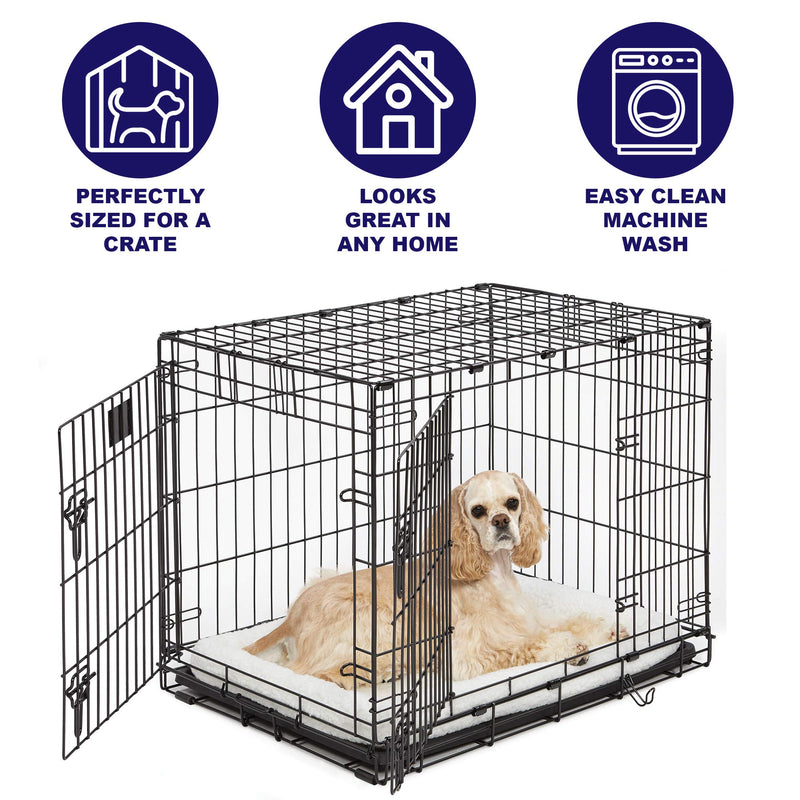 White Fleece Pet Bed for 24-Inch Dog Crate